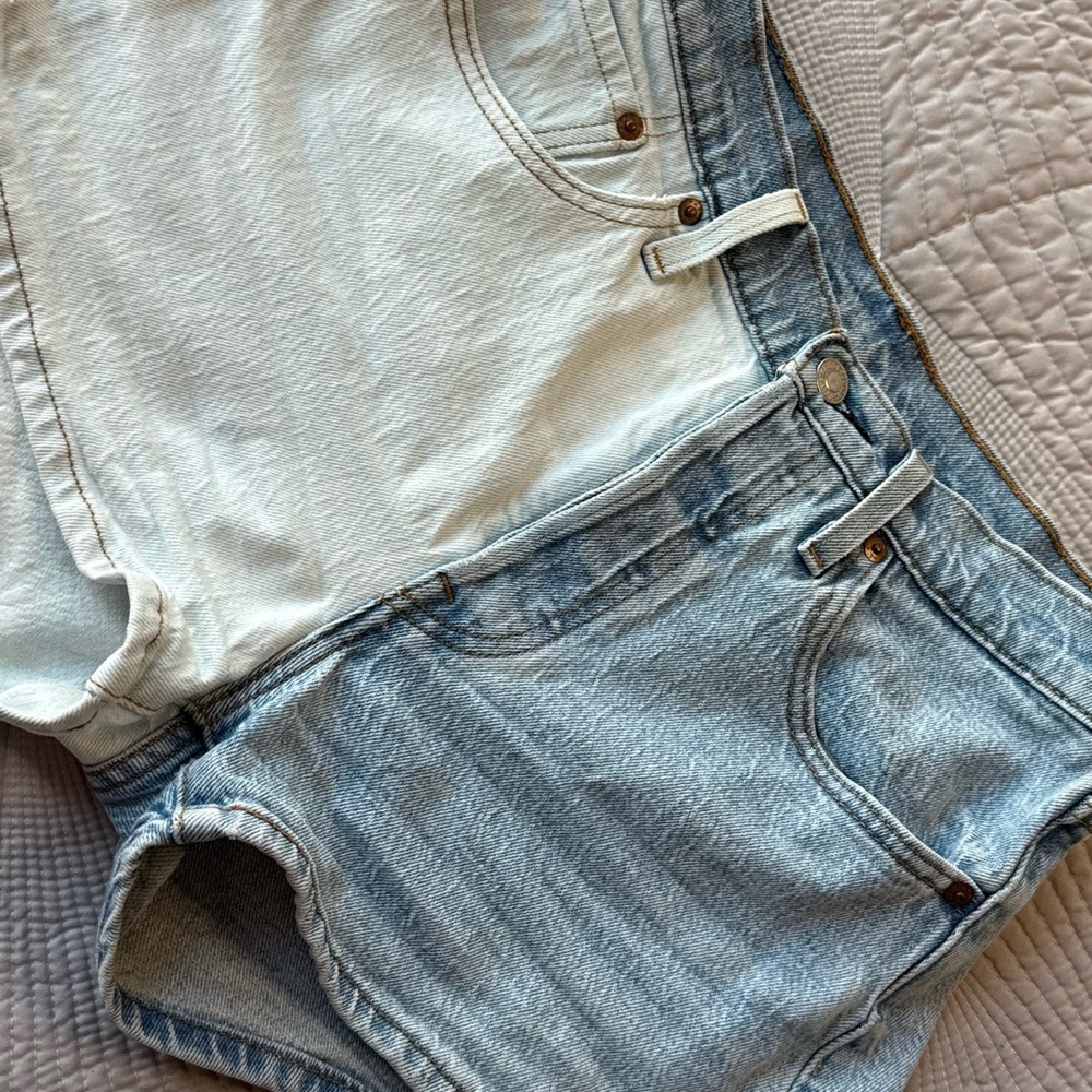 Levi's Light Blue and Cream Jean Shorts